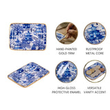 Garden Party Enameled Laney Tray - White & Blue