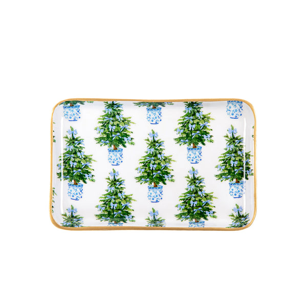 Blue Bow Christmas Rowan Tray Set