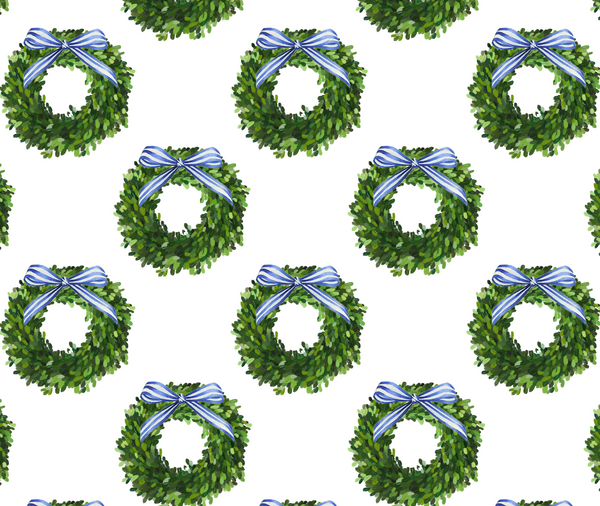 Wreath Enameled Oliver Tray 8x12