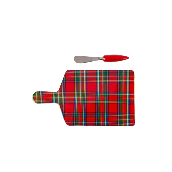 Tartan Plaid Enameled Rectangular Charcuterie Board 6x10