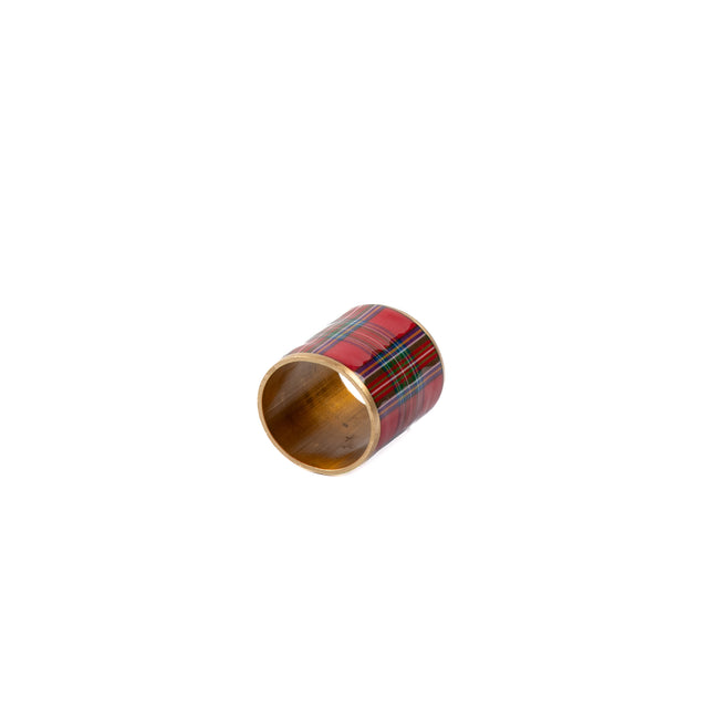Tartan Plaid Enameled Napkin Ring (4pk)