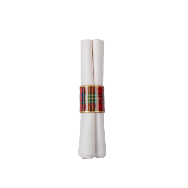 Tartan Plaid Enameled Napkin Ring (4pk)