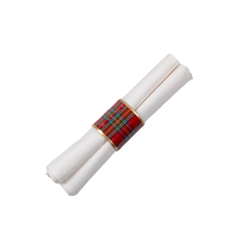 Tartan Plaid Enameled Napkin Ring (4pk)