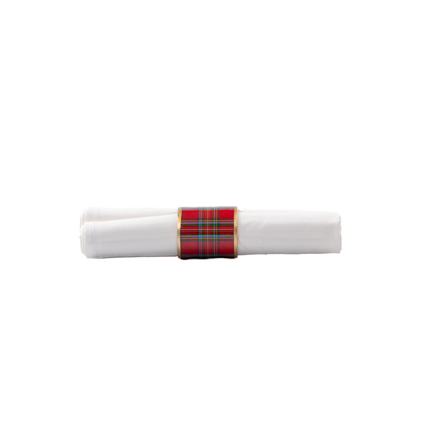 Tartan Plaid Enameled Napkin Ring (4pk)