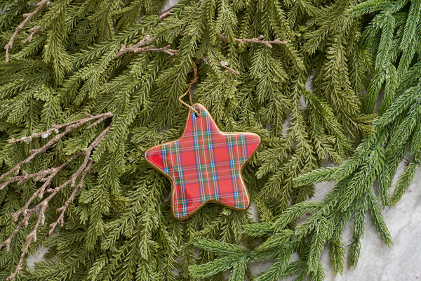 Tartan Plaid Star Ornament