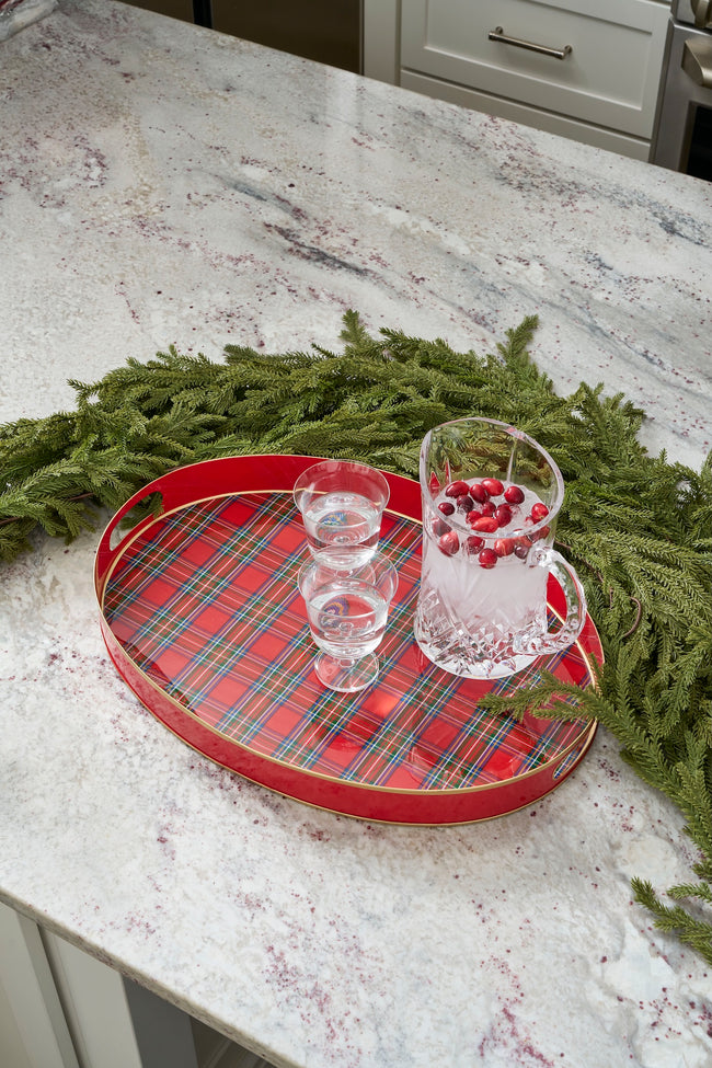 Tartan Plaid Enameled Olivia Tray 14x20