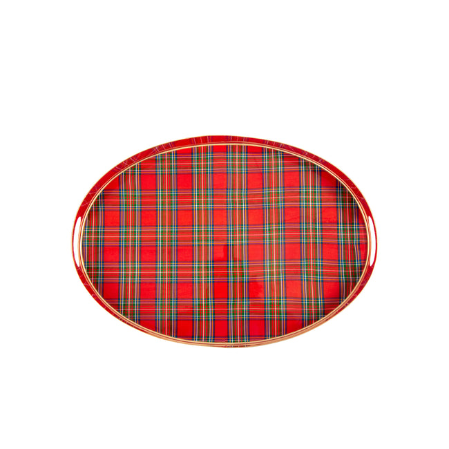 Tartan Plaid Enameled Olivia Tray 14x20
