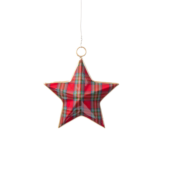 Tartan Plaid Enameled North Star Ornament