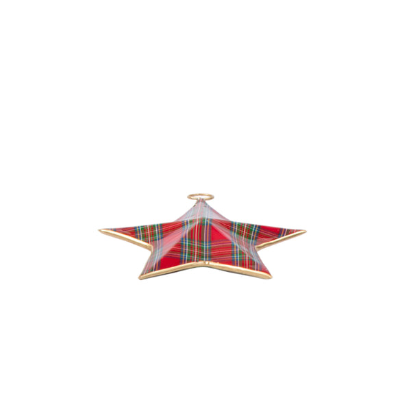 Tartan Plaid Enameled North Star Ornament