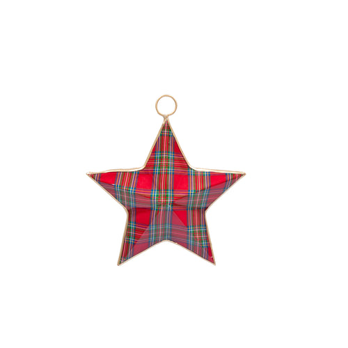 Tartan Plaid Enameled North Star Ornament