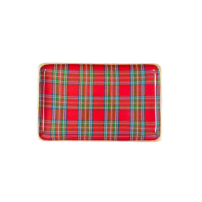 Tartan Plaid Enameled Parlor Tray
