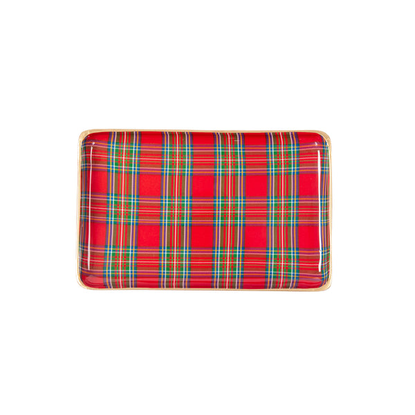 Tartan Plaid Enameled Parlor Tray