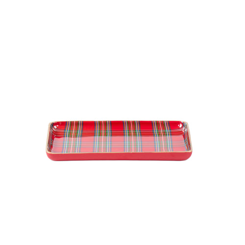 Tartan Plaid Enameled Parlor Tray