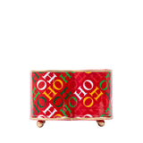 Ho Ho Enameled Quatrefoil Cachepot Planter 4x9 - Red