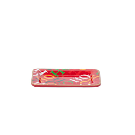 Ho Ho Enameled Parlor Tray - Red
