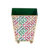 Ho Ho Enameled Square Cachepot Planter - White