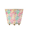Ho Ho Enameled Square Cachepot Planter - White