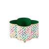 Ho Ho Enameled Quatrefoil Cachepot Planter 4x9 - White