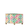 Ho Ho Enameled Quatrefoil Cachepot Planter 4x9 - White