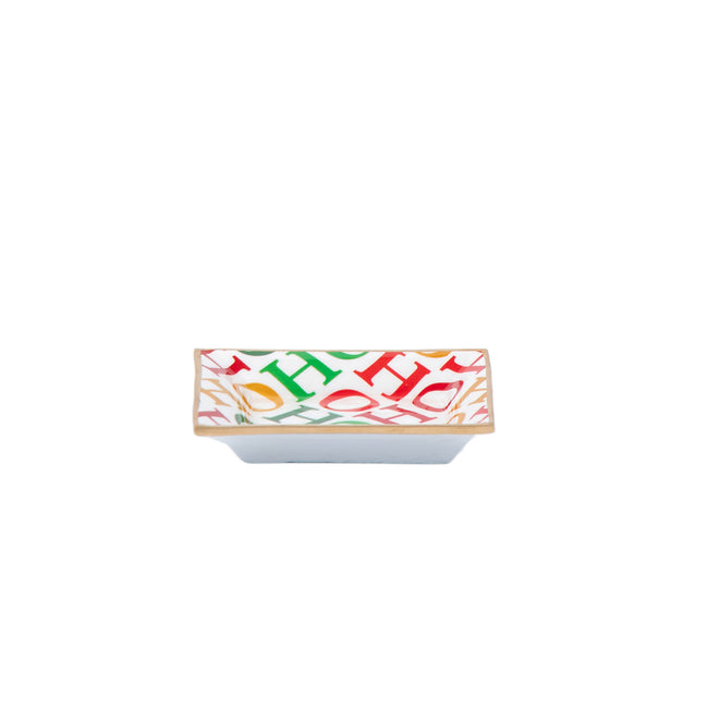 Ho Ho Enameled Landry Jewelry Tray - White