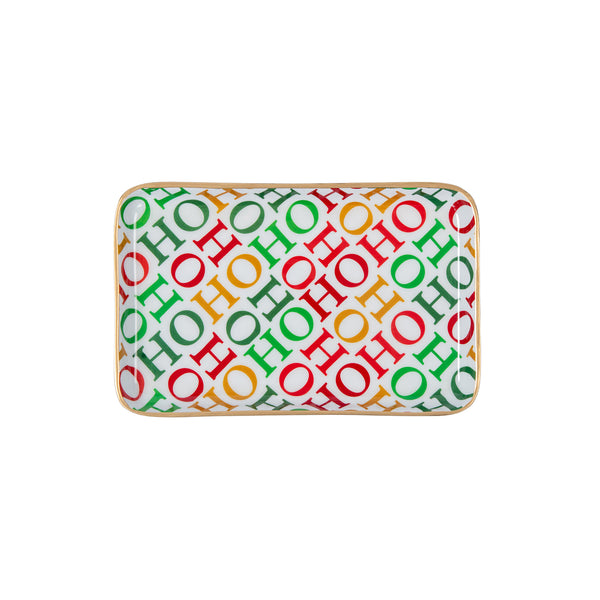 Ho Ho Enameled Parlor Tray - White