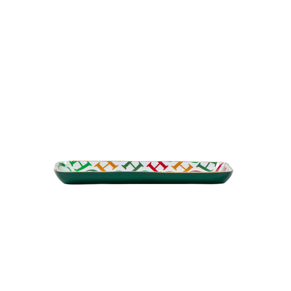 Ho Ho Enameled Parlor Tray - White