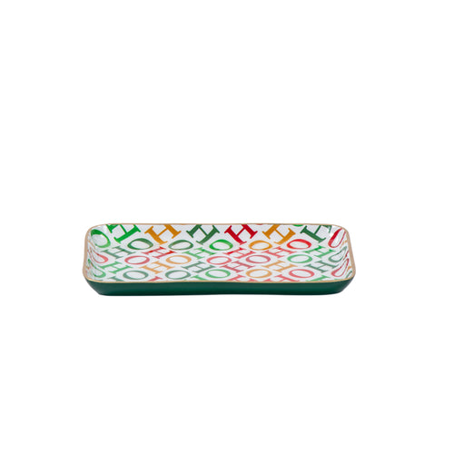 Ho Ho Enameled Parlor Tray - White