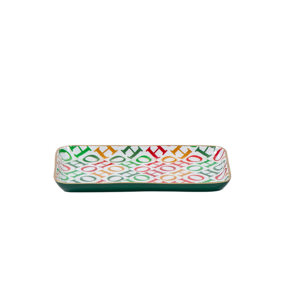 Ho Ho Enameled Parlor Tray - White