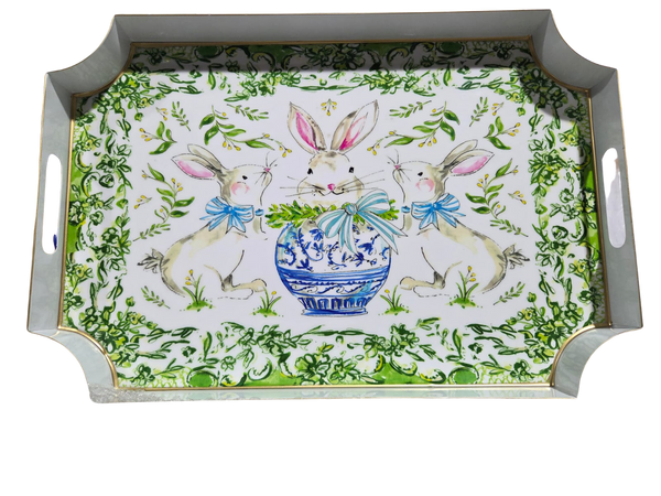 Bunny Trio Enameled Jaye Tray