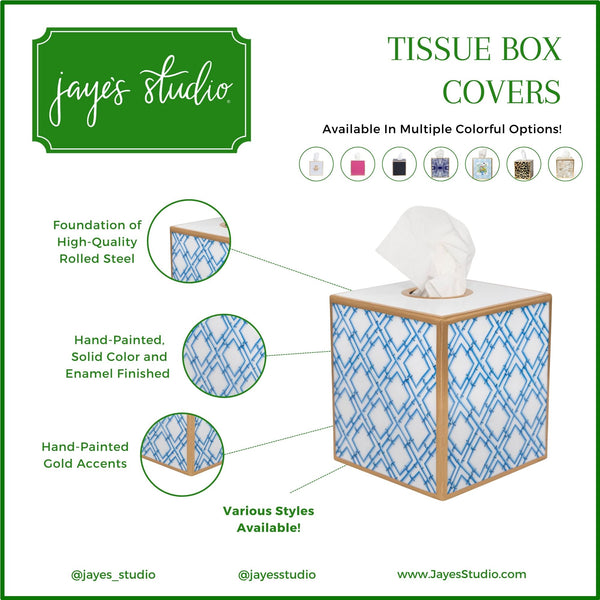 Cane Enameled Tissue Box Cover