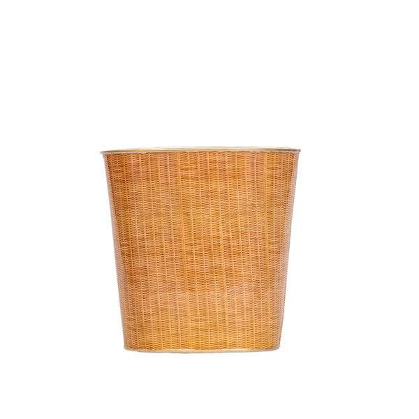 Rattan Oval Wastebasket