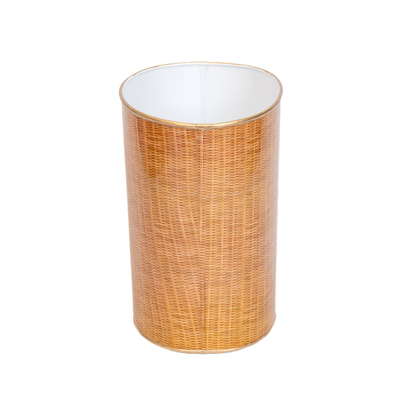 Rattan Oval Wastebasket