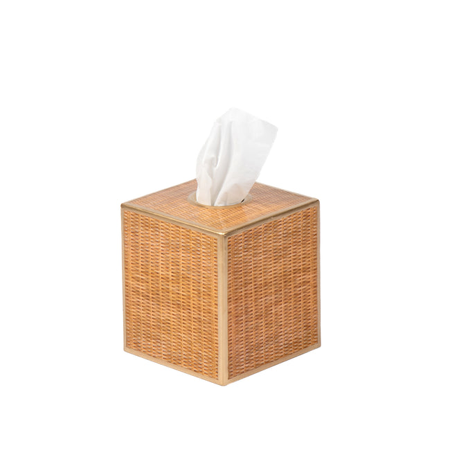 Rattan Enameled Tissue Box Cover