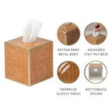Rattan Enameled Tissue Box Cover