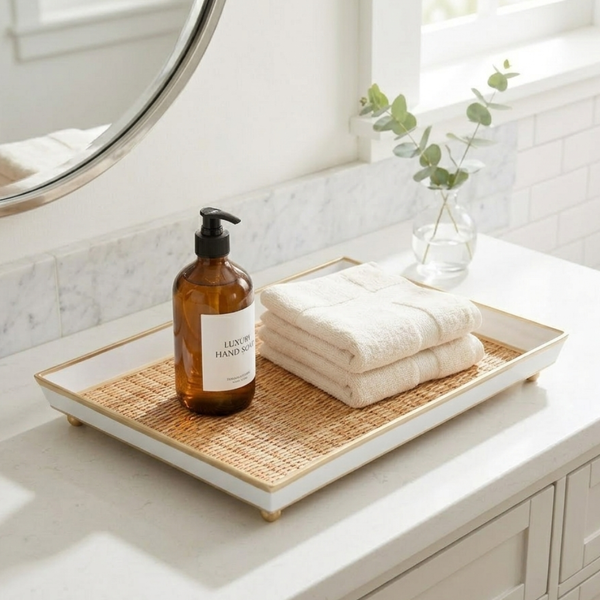 Rattan Enameled Oliver Tray 8x12