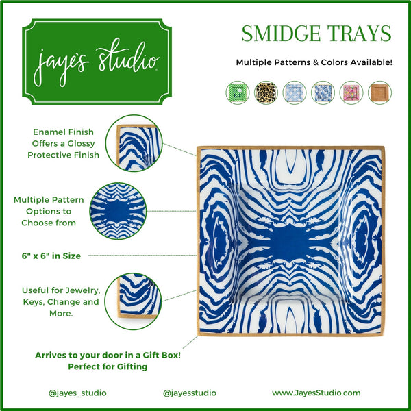 Faux Bois Enameled Smidge Tray - Blue