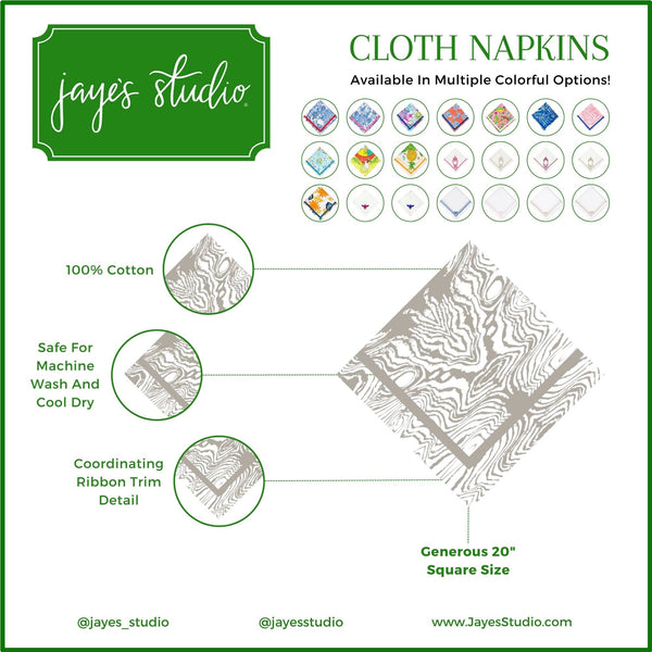 Faux Bois Napkin White & Taupe (4pk)