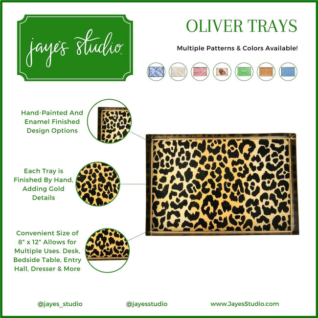 Leopard Spots Enameled Oliver Tray 8x12