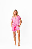 Leopard Spots Luxe Ruffled Pajama Summer Set - Pink