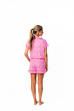 Leopard Spots Luxe Ruffled Pajama Summer Set - Pink