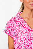 Leopard Spots Luxe Ruffled Pajama Summer Set - Pink