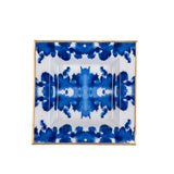 Ink Blot Enameled Tori Trinket Tray - White & Blue