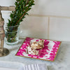 Ink Blot Enameled Tori Trinket Tray - White & Pink