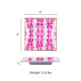 Ink Blot Enameled Tori Trinket Tray - White & Pink