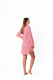 Ticking Stripe Luxe Sateen Sleep Shirt - Red