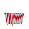 Classic Stripe Enameled Fluted Rectangle Cachepot