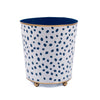 Spot-On Hand Painted Round Cachepot Planter White & Blue