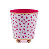 Spot-On Hand Painted Round Cachepot Planter White & Pink