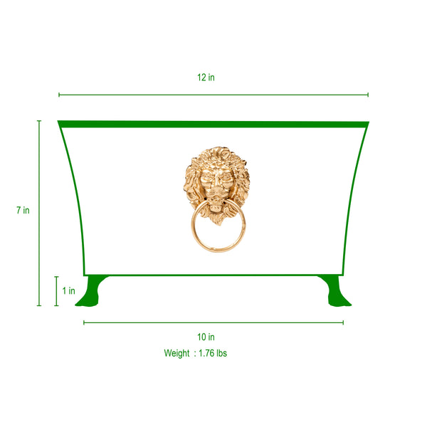 Regency Fluted Rectangle Paws & Claws Cachepot