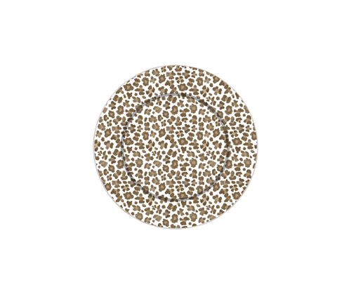 Cream Leopard Enameled Charger (4pk) - Cream & Brown